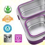 Avrini Stainless Steel Lunch Box for Kids School,Insulated Bento Lunch Box with Tableware & Bag,720ML 3 Compartment Divided Lunch Containers with Lids