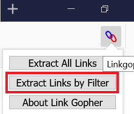 Extract links by filter