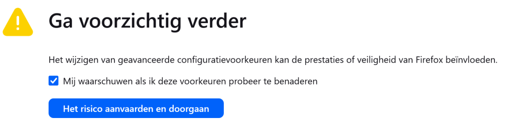 Firefox About Config