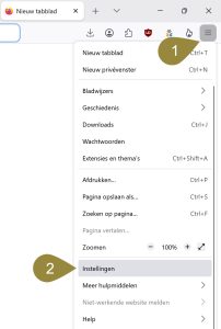 Firefox instellingen aanpassen
