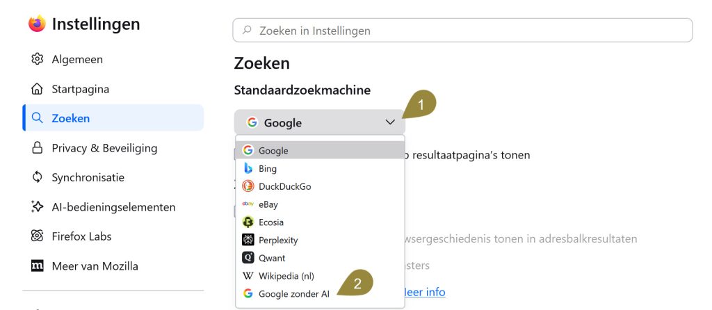 Google schone zoekmachine
