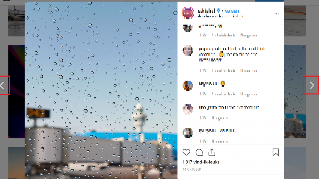Instagram pop up scherm