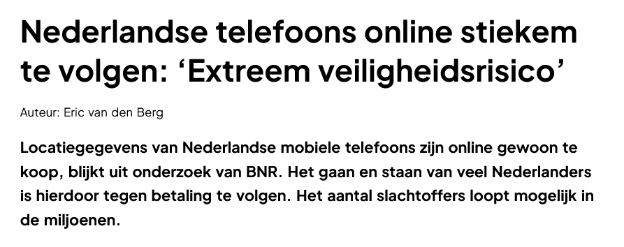 Locatiegegevens mobiele telefoons te koop