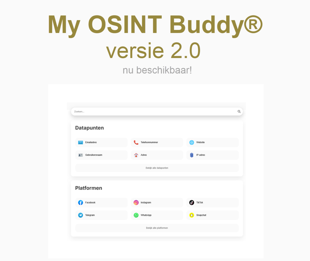 My OSINT Buddy® - Versie 2.0