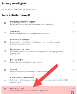 Over je account