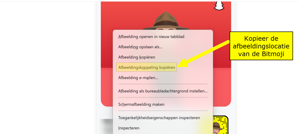 Snapchat afbeeldingskoppeling