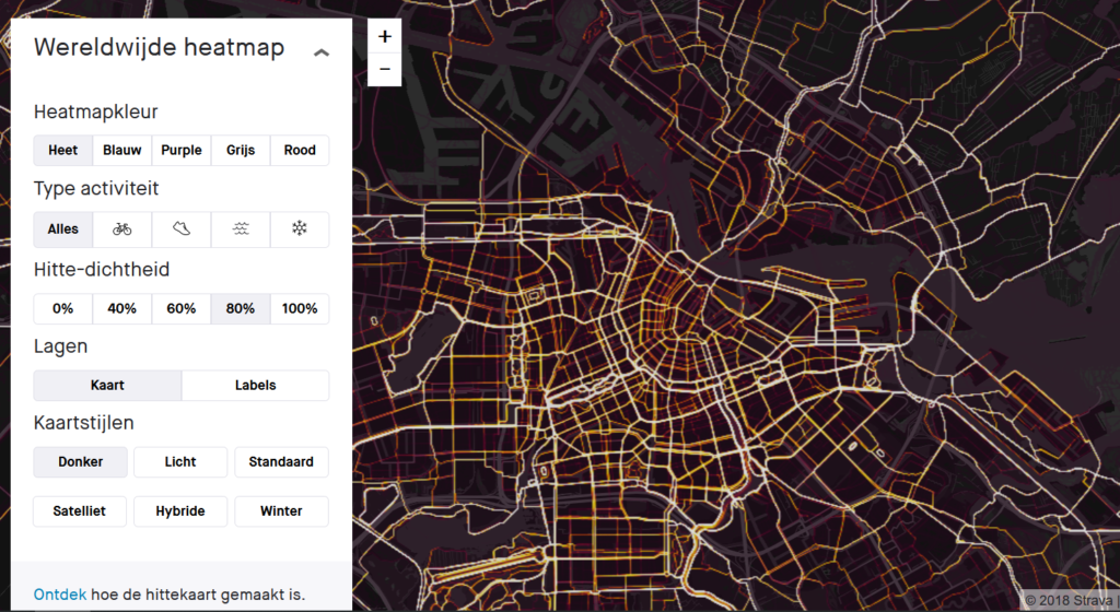 Strava heatmap Amsterdam