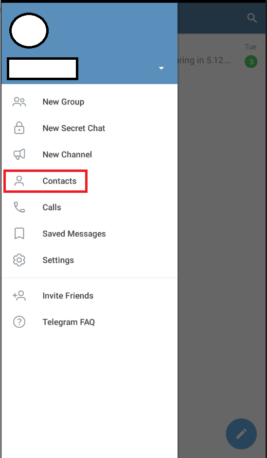 Telegram contacts
