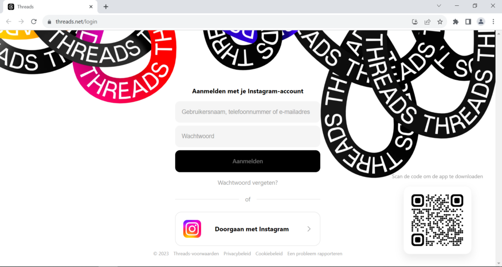 Threads inloggen