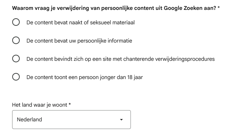 Verwijderingsformulier