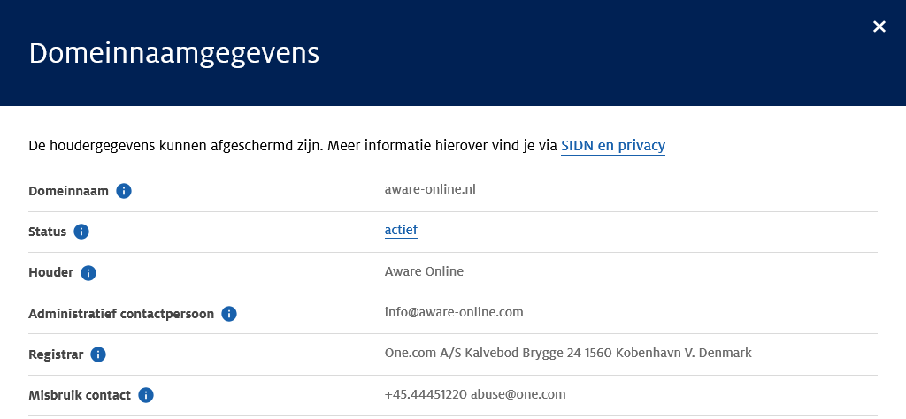 WHOIS Lookup SIDN