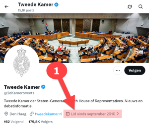 X geeft informatie over account