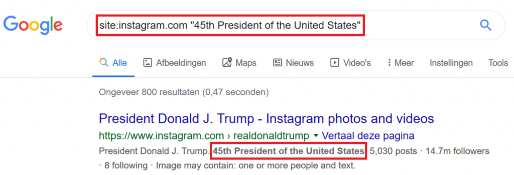 Zoeken via Google