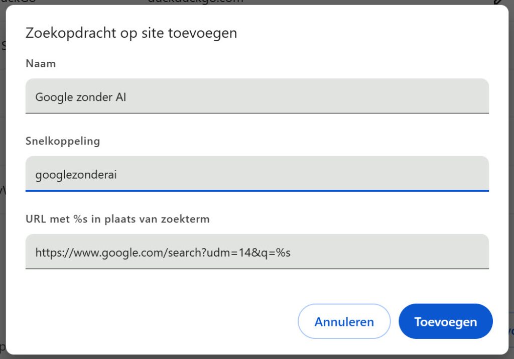 drie opties invullen
