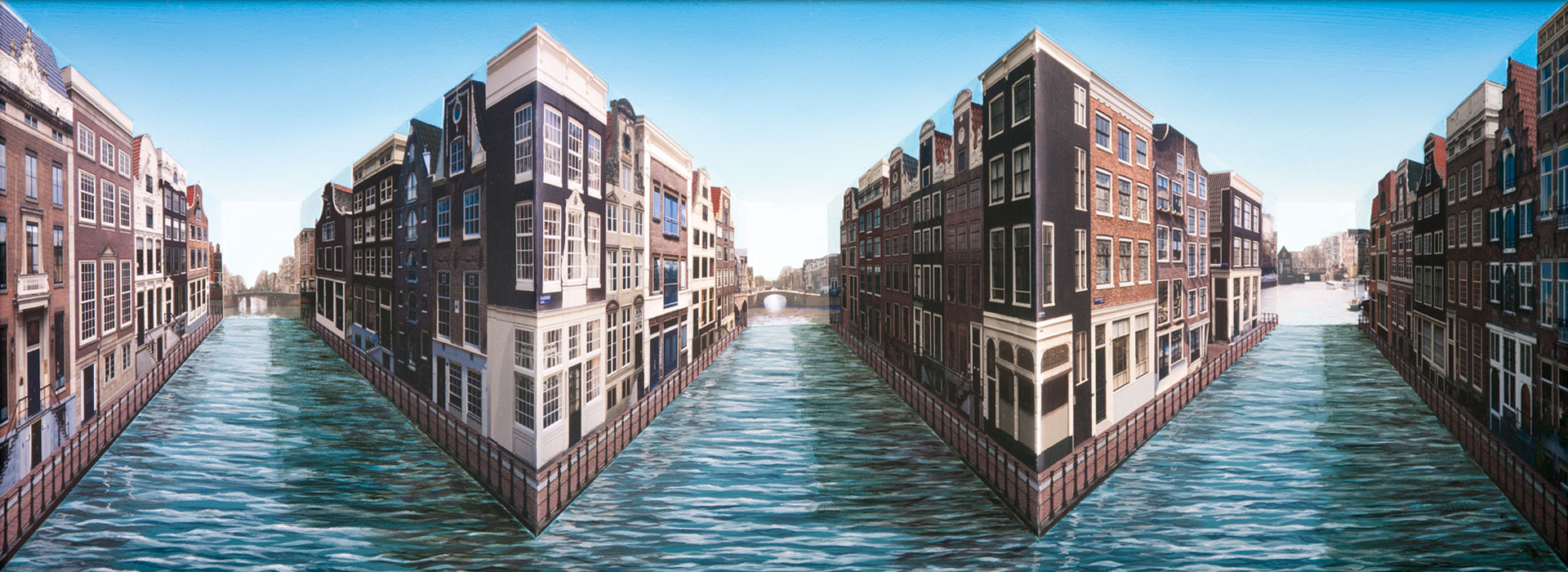 Patrick Hughes - 'Waterways' 2014 - 47 x 94 x 12