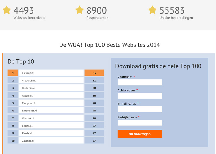 Hoe krijgt u de beste b2b website van Nederland?