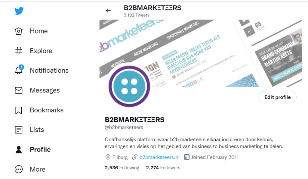 social media in b2b - twitter