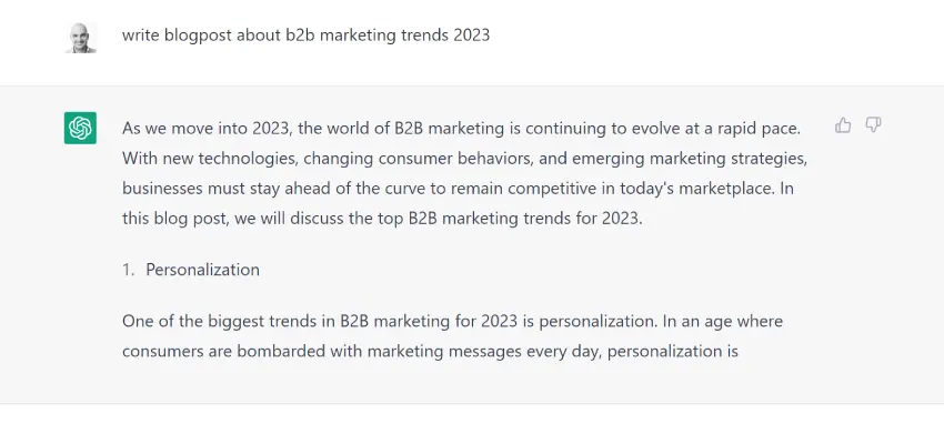 b2b marketing trends AI