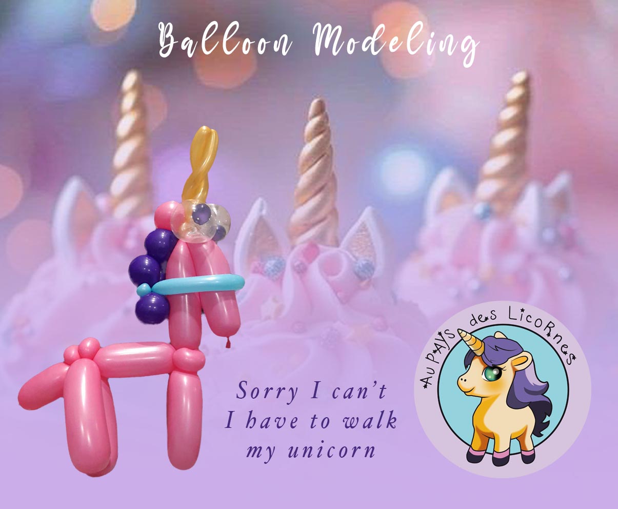 Sculpture de balons licornes BALLOON MODELING