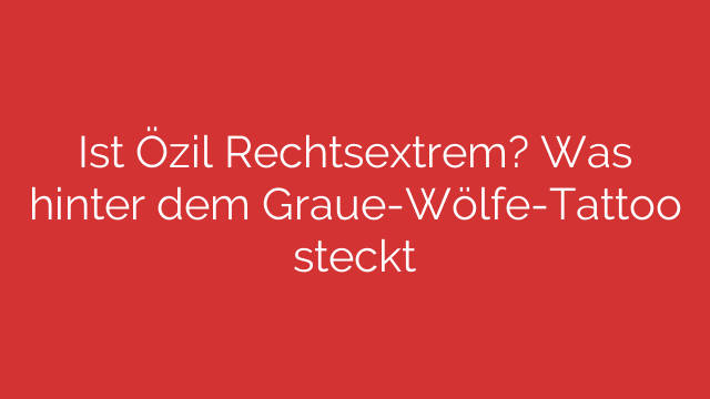 Ist Özil Rechtsextrem? Was hinter dem Graue-Wölfe-Tattoo steckt