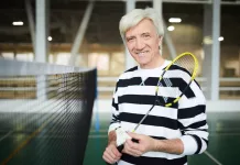 Senior citizen badminton