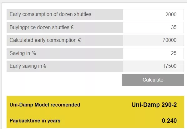 Humidor cabinet for badminton - calculate savings