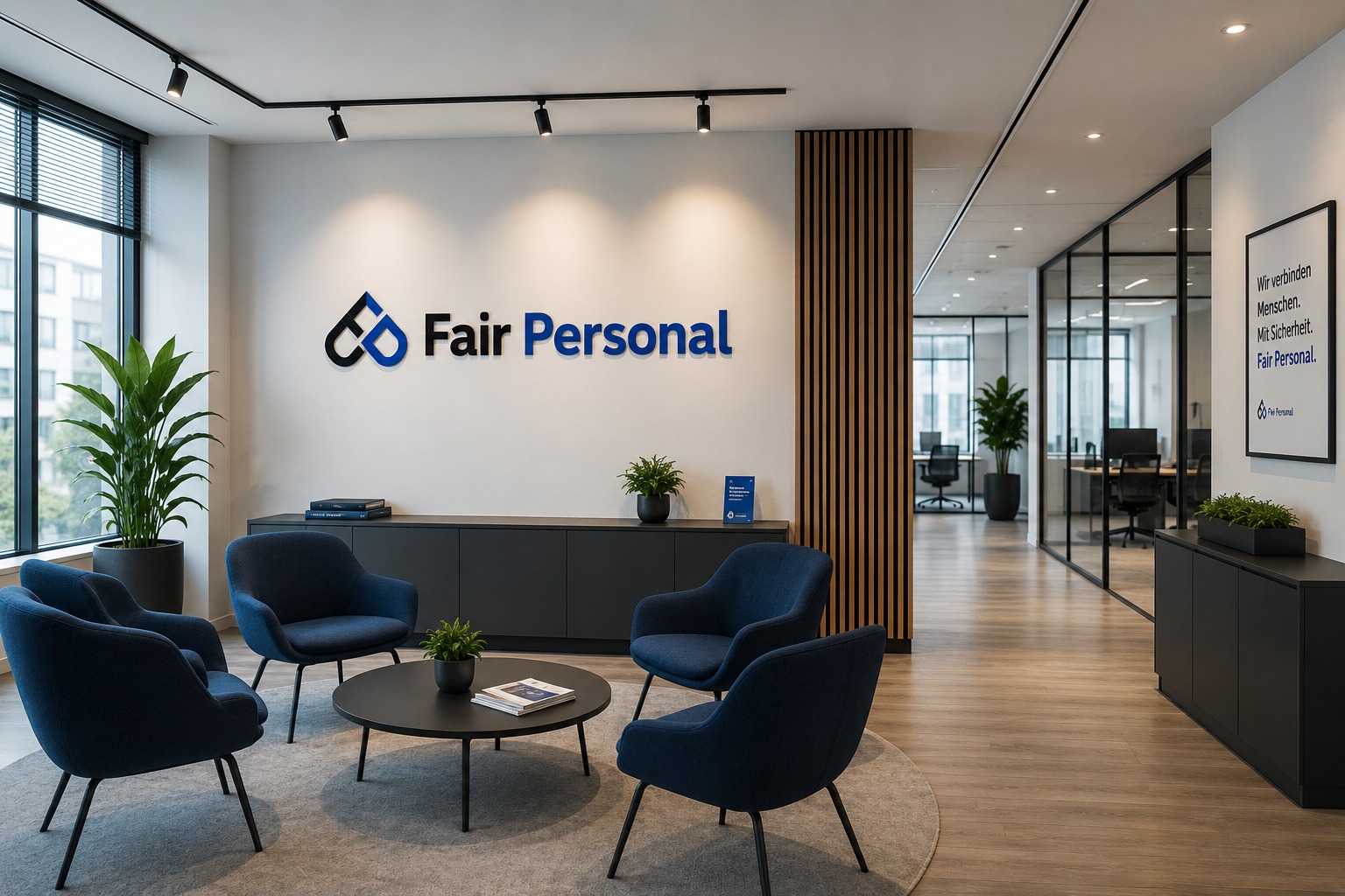 Fair Personal Logo-Wand im Büro