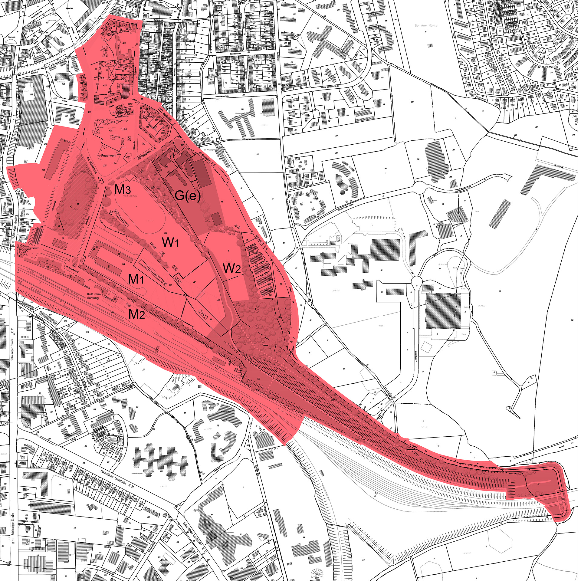 Gebiet des Bahnhofsviertels Flensburg