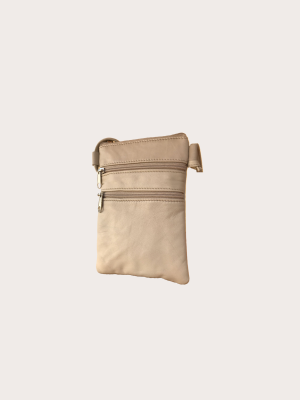 beige lædertaske