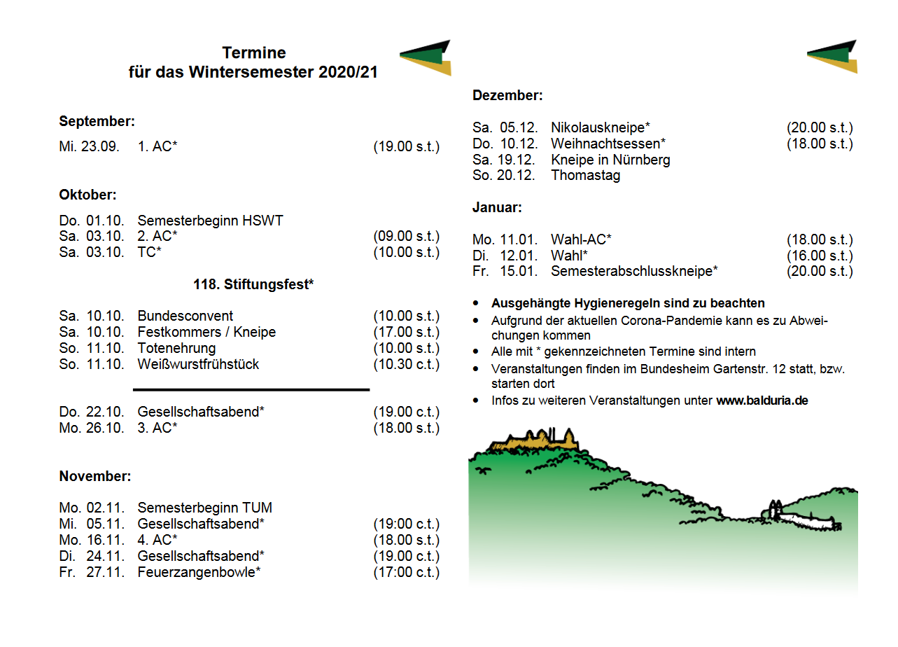 Ausweichtermin Stiftungsfest