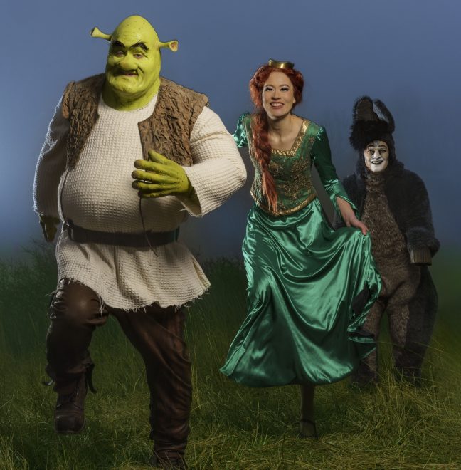 Shrek og andre figurer fra historien løbet afsted.