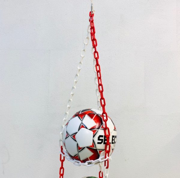 1 stk BallOnWall Hanger boldholder til 4 bolde - Rød & Hvid