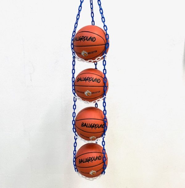 1 stk BallOnWall Hanger boldholder til 4 Basketbolde - Blå