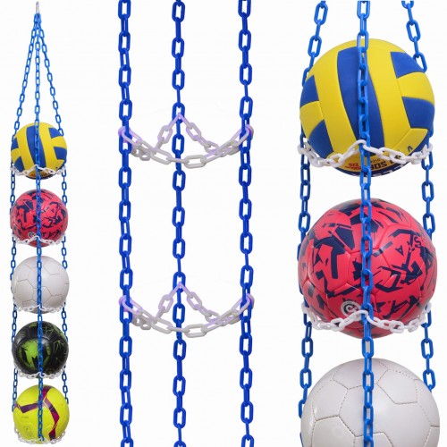 1 stk BallOnWall Hanger boldholder til 4 bolde - Blå & Hvid
