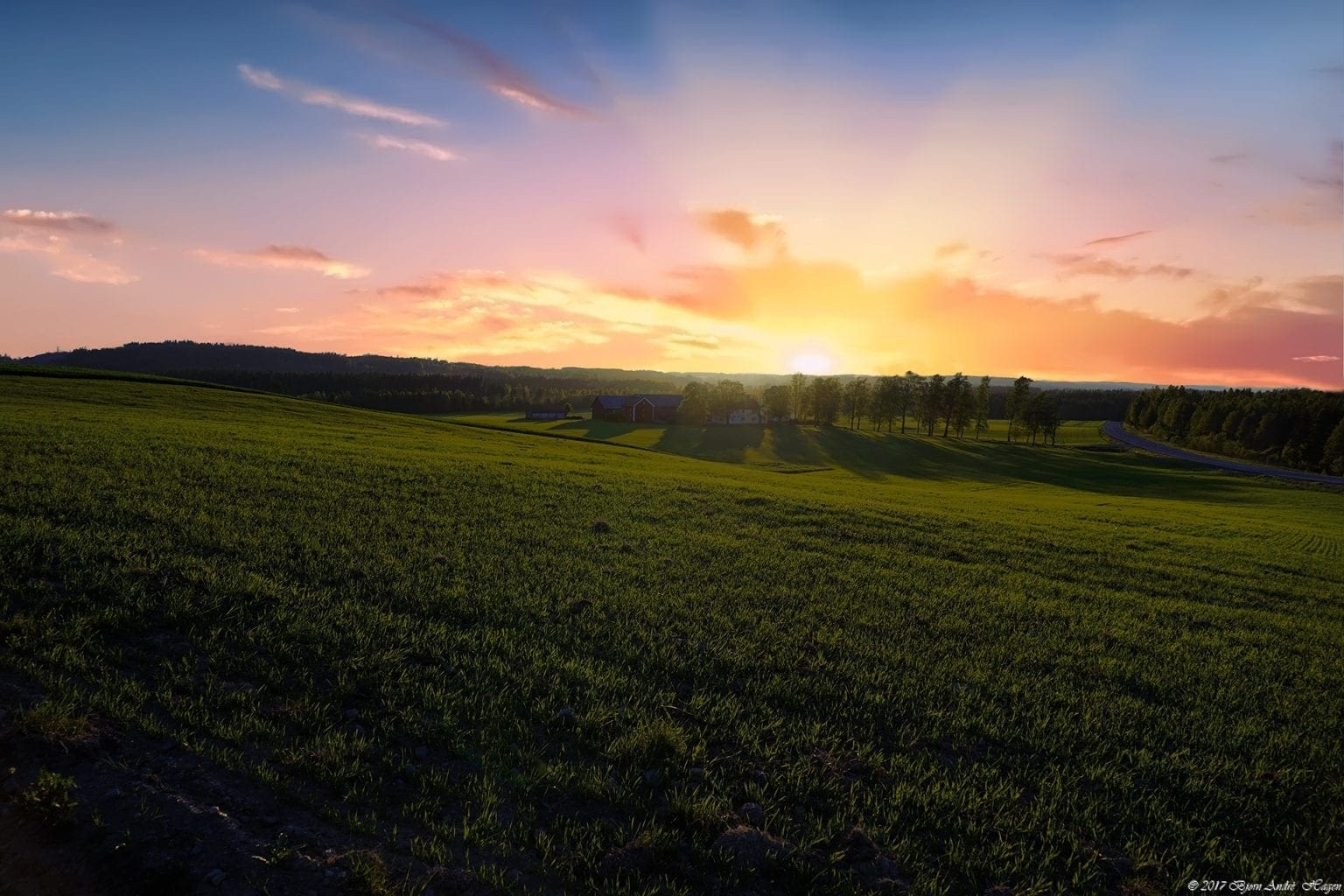 Norge i solnedgang