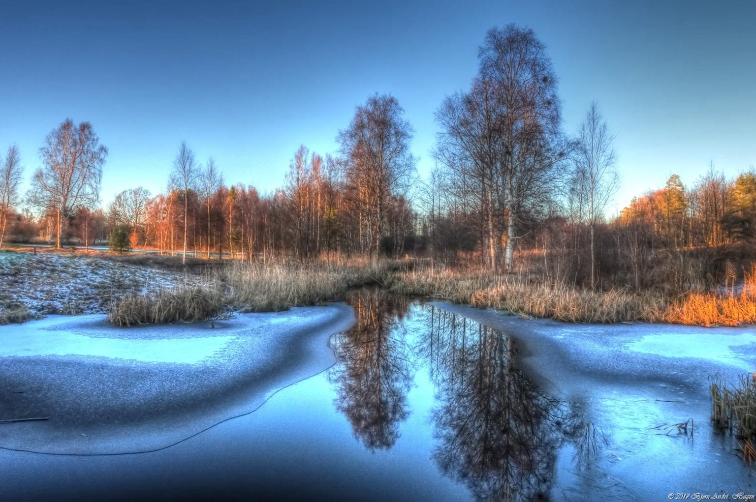 Frozen pond