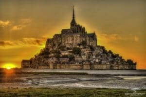 Mont Saint Michel Sun down