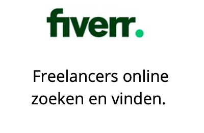 Logo Fiverr met tekst freelancers online zoeken en vinden