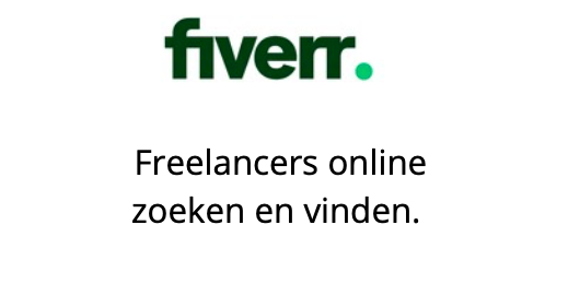 Logo Fiverr met tekst freelancers online zoeken en vinden