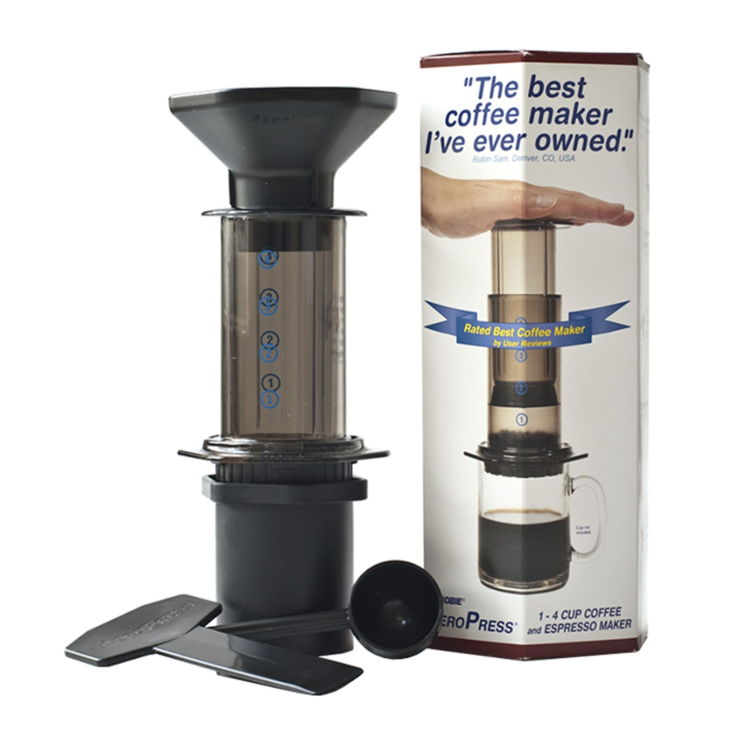 Aeropress Coffee Maker met filters Baristatools.be