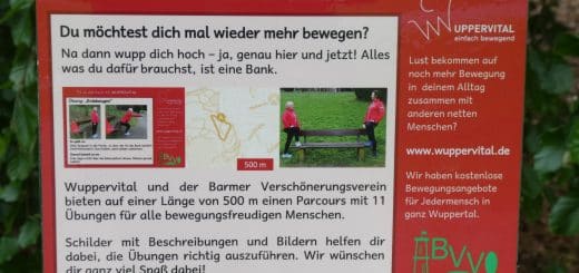 „Fit an der Bank“ - Neues Bewegungsangebot in Barmen. Auftakt-Treff am 9. Juni.