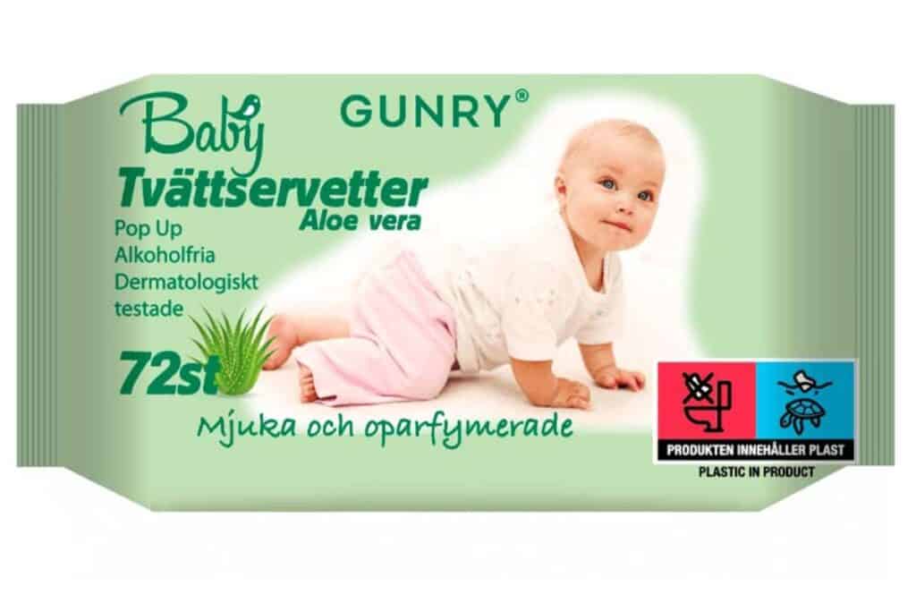 Gunry Baby Wet Wipes Aloe Vera 72 stk 