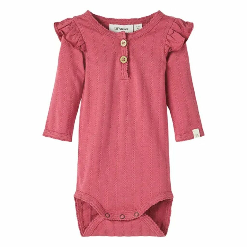 Elegant rosa baby body fra Lil’Atelier.