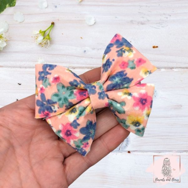 floral pink butterbow