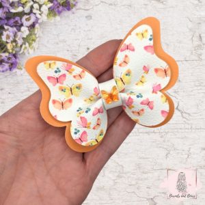 Coral Butterfly Pinch Bow