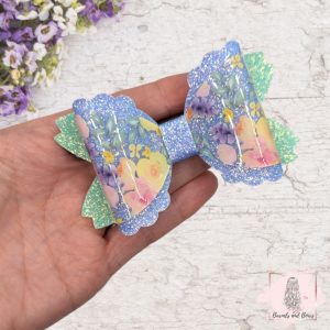 Scallop Lilac Floral Bow