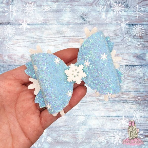 Blue Snowflake Bow