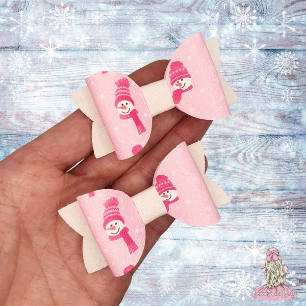 Pink Chilly Snowman Pigtail Set