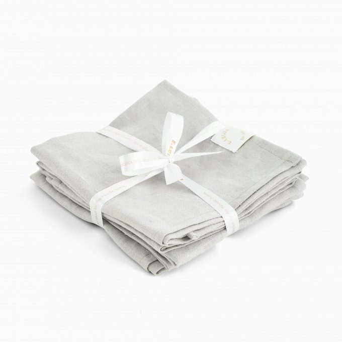 Linneservett ljusgrå 4-pack