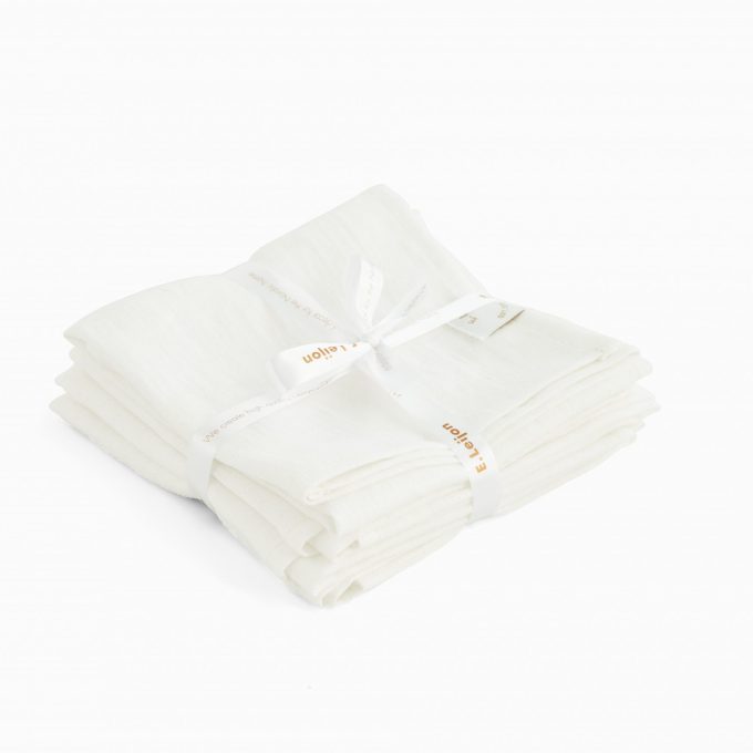 Linneservett vit 4-pack